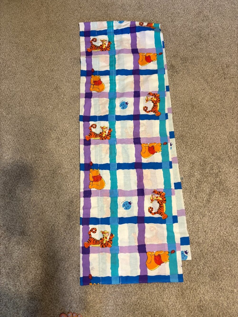 Vintage 90s Disney Winnie the Pooh Home Made Window Valance Decor Homemade
